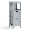 thumbnail image 1 of Costway Bathroom Floor Cabinet Storage Cabinet Side Organizer Rack w/ 2 Drawers Grey, 1 of 10