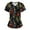 Multicolor#17, variant on Christmas Scrub Tops Women Christmas Tree Printed Short Sleeved V Neck Nursing Uniforms with Pockets Lightweight Comfort Scrub Shirts