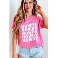 thumbnail image 3 of Women's Sachet Pink HOWDY Graphic Western Crew Neck Tee - Trendy Casual Wear | [ZhiHiMeRi] | (US 20-22)2XL, 3 of 7