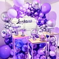 thumbnail image 6 of Metallic Purple Balloons 50 pcs 12 Inch Chrome Purple Latex Helium Balloons for Graduation Wedding Baby Shower Anniversary Birthday Party Decorations Purple-G105, 6 of 11