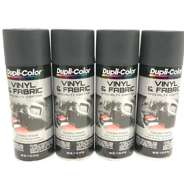 Duplicolor HVP111 4 Pack Vinyl & Fabric Spray Paint Charcoal Gray