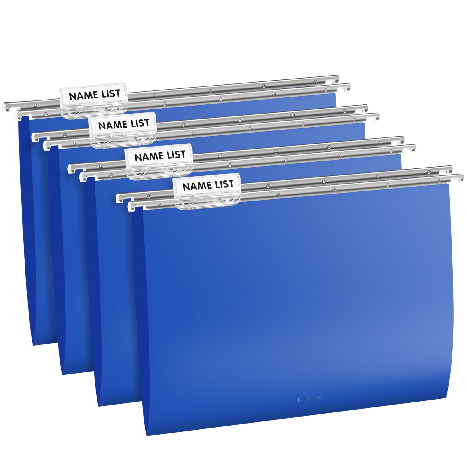 Comix Heavy Duty Plastic Hanging File Folders with Metal Hook, 1/5Cut