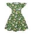 thumbnail image 3 of yuCgh Flutter Sleeve Easter Dress for Girls, A-Line T-Shirt Summer Party Dress, Princess Style Casual Easter Dress for Toddlers,Army Green 110, 3 of 4