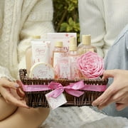 Spa Gift Baskets for Women, 10 Pcs Cherry Blossom Bath and Body Care Sets, Luxury Holiday Beauty Birthday Gift Sets for Her