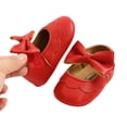 thumbnail image 2 of Douhoow Baby Girls Flat Shoes First Walker Solid Soft Sole Shoes Newborn Girls Princess Shoes, 2 of 8