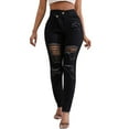 thumbnail image 4 of JGNGSHN Women's Skinny Jeans High Waisted Butt Lift Ripped Jeans Washed Distressed Denim Pants, 4 of 5