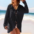 thumbnail image 4 of Rciityk Women's Long Sleeve Cardigan Casual Ruffle V-neck Tie Solid Cardigan Fall Lightweight Open Front Cardigan, 4 of 5