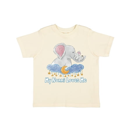 

Inktastic My Nonni Loves Me Cute Elephants Clouds Moon and Stars Gift Toddler Boy or Toddler Girl T-Shirt