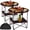 Black, variant on 2 Pcs Folding Camping Table 2 Tier Portable Picnic Table Lightweight Travel Beach Tables 600d Oxford Fabric Waterproof Canvas with 4 Cup Holders Carry Bag for Tailgating Campfires Summer