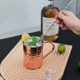 thumbnail image 4 of 2PCS Hammered Copper Moscow Mule Mugs – 400ml Stainless Steel Cocktail Cups Set for Parties, Bars, Gifts & Home Drinkware, 4 of 6