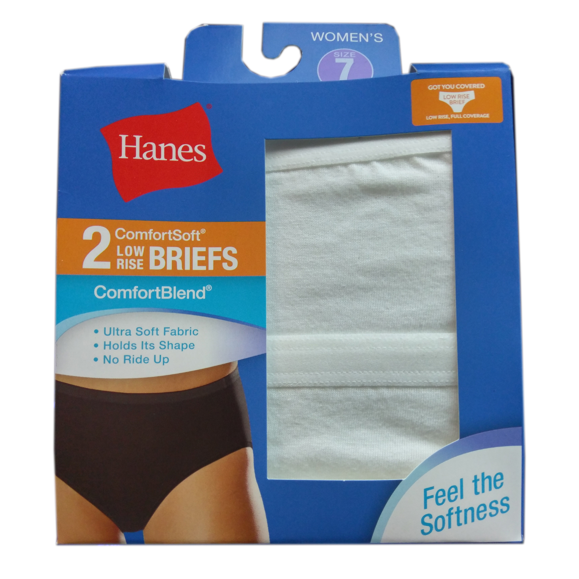 Hanes 2Pack Comfort Soft Low Rise White Briefs Size 7/L (4041
