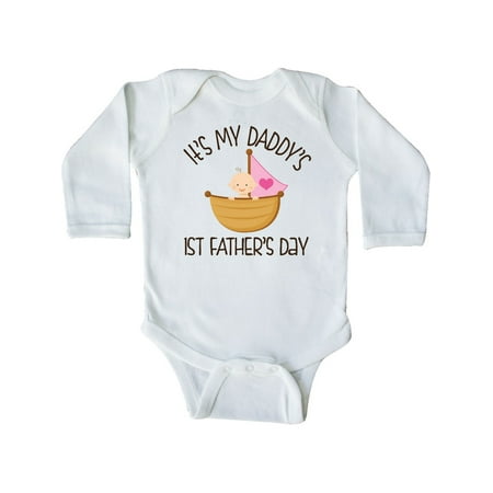 

Inktastic 1st Fathers Day Baby Girl Gift Baby Girl Long Sleeve Bodysuit