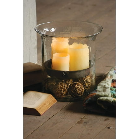 Kalalou Giant Glass Candle Cylinder w/ Metal Insert