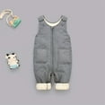 thumbnail image 2 of ibiyuan Baby Winter Clothes,Boys Lined Overalls Soft Warm Romper Jumpsuit With Easy Snap Opening For Toddler Outdoor Winter,Grey,3-6 Months, 2 of 6