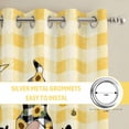 thumbnail image 6 of Gnomes Sunflowers Kitchen Curtains Window Panels, Pastoral Botanical Yellow Plaid Insulated Window Treatment Curtain, Grommet Curtains for Bedroom/Living Room/Bathroom, 2 Piece 42"Wx84"L, 6 of 8