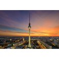 thumbnail image 2 of Abid, Michael 32x22 White Modern Wood Framed Museum Art Print Titled - Berlin - Alexanderplatz Skyline, 2 of 4