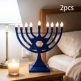 thumbnail image 1 of Lámpara de noche de Hanukkah, decoración, regalo, lámpara de vela multifuncional de Hanukkah con cabezales, ideal para inauguración de casa, 2 piezas, 1 of 8