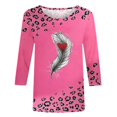 thumbnail image 4 of Goodeals Valentines Day Shirts for Women Plus Size Blouses Love Heart Graphic Tees Soft Comfy /4 Length Sleeve Pullover Top Crewneck Loose Tunic Tees(Pink,XXXXL), 4 of 5