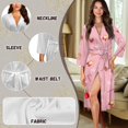 thumbnail image 6 of Yuyamidu Christmas Bathrobe Women Kimono Robes Xmas Bell Long Spa Bath Robe Candy Canes V-Neck Dressing Gown Ladies Sleepwear Pajamas Size 2XL Pink Nightgowns, 6 of 7