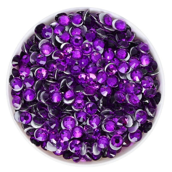 2058 14 Cut Dark Violet Glass Crystal Flatback Non Hotfix Rhinestones SS10 1Bulk(1440 pieces per Bulk)