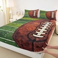 thumbnail image 5 of Erosebridal Wooden Football Field Queen Sheet Sets, Sport Bed Set for Boys and Men, 4pcs, 1 Flat Sheet, 1 Fitted Sheet and 2 Pillowcases, 5 of 6