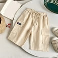 thumbnail image 4 of Gubotare Baby Boy Shorts Boys Lightweight Cargo Shorts Youth Drawstring Shorts Kids Hiking Short Size 3T 4T (Khaki,3-4 Years), 4 of 5
