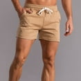 thumbnail image 1 of LYMAYTER Men Running Shorts Solid Color Cotton Loose-fit Jersey Drawstring for Sweat Short Pants S-4XL, 1 of 7