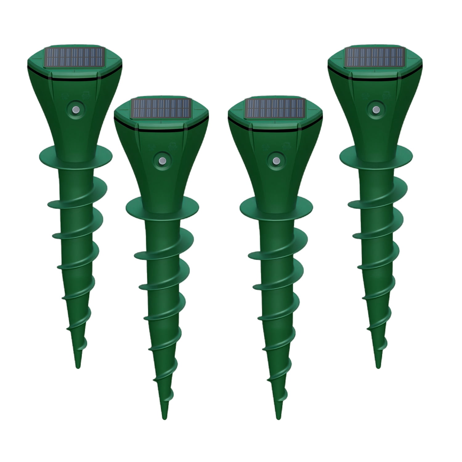 4Pack Mole Repellent Solar Powered Screws, Sonic Gopher Repellent for