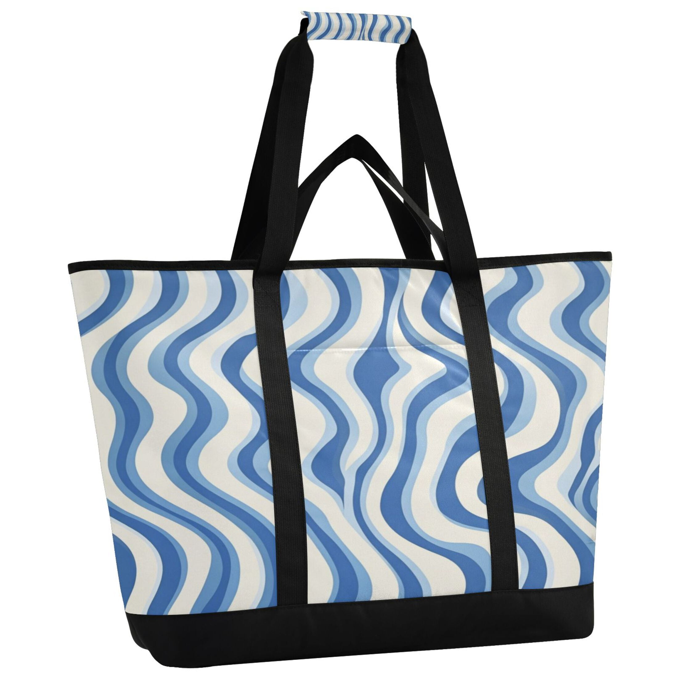 Large Hand-held Ice Pack Picnic Bag Insulation and Refrigeration Suitable for Shopping Picnics and Camping Super Cute Blue Pattern