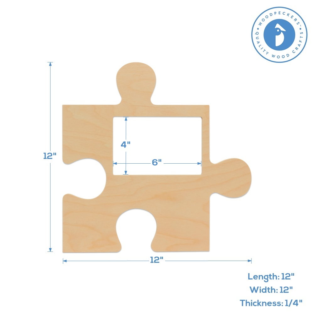 Photo Frame-Puzzle Piece-Ivory 12 x 12