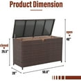 thumbnail image 3 of 120 Gallon Outdoor Storage Box, Large Wicker Deck Box, Waterproof& Weatherproof, UV-resistant Patio Organizer, Brown, 3 of 6