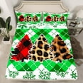 thumbnail image 2 of Manfei Leopard Print Xmas Tree Full Size Sheets, Green Snowflakes Bed Sheets for Kids, Merry Christmas Sheet Sets, Ultra Soft Home Decor 4pcs, 2 of 7