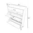 thumbnail image 6 of Modern Flip-up Shoe Storage Cabinet with 3 Drawers, Narrow Home Shoe Cabinet with Metal Legs, Freestanding Shoe Organizer for Entryway, Hallway, Living Room, Red, 6 of 6