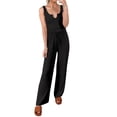 thumbnail image 1 of Blusa sin mangas con cuello en V informal para mujer a la moda + Pantalones largos Conjuntos sólidos de verano Wmkox8yi  bvn541, 1 of 8