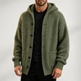 thumbnail image 3 of Rrxhxhs Mens Cardigan Solid Color Button Front Long Sleeve Loose Casual Hooded Knitted Sweater Cover Up with Pockets, 3 of 6