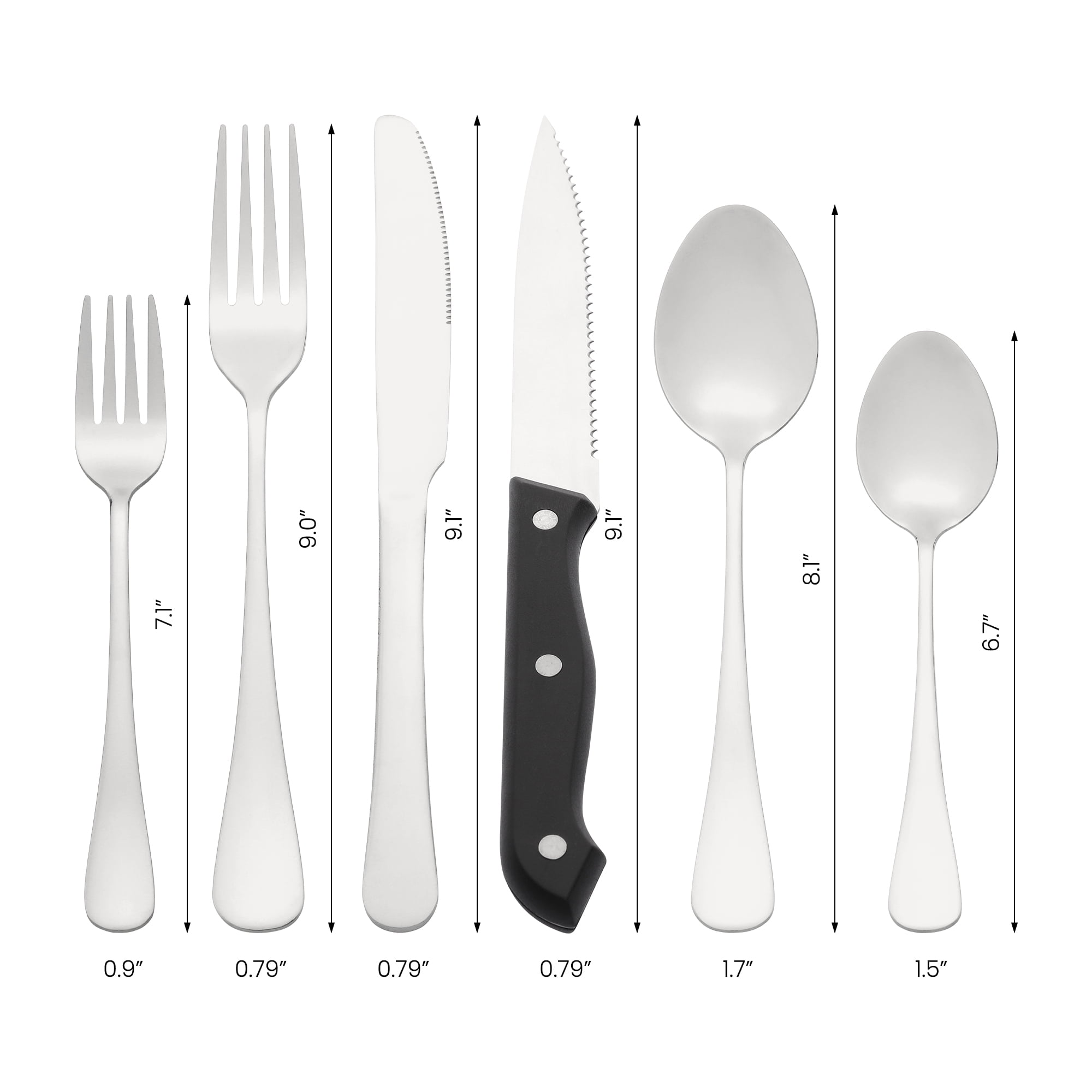 Unique Bargains Stainless Steel Flatware Set Silver 24 Pcs