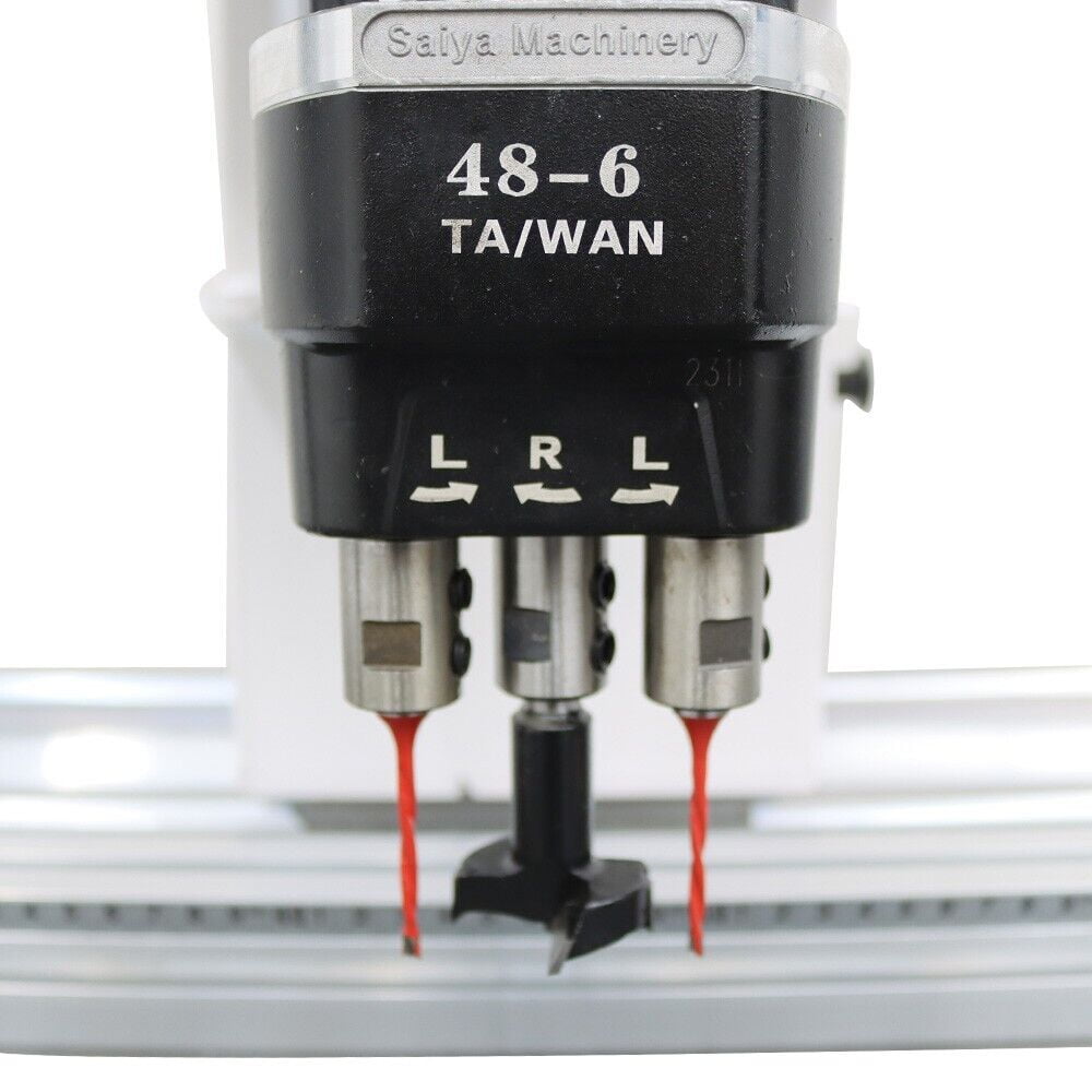 Double Station Woodworking Hinge Drilling Machine Pneumatic Hinge Boring Press Machine φ35mm & φ3mm Drill Bit