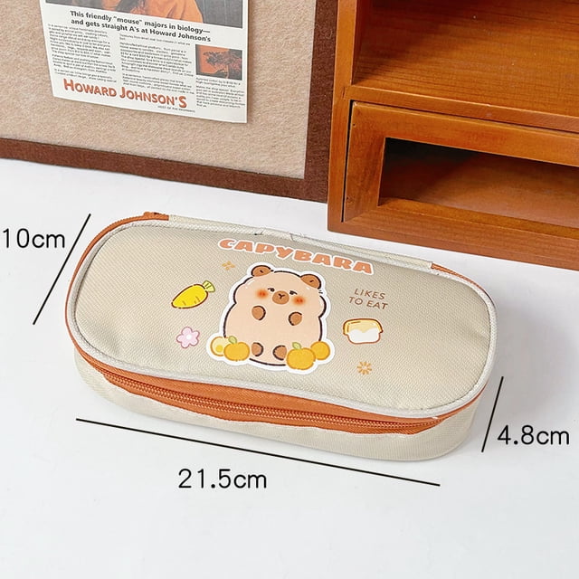 Estuche para lápices de lona directo de fábrica de Yilan, estuche para lápices sencillo para estudiantes de gran capacidad, caja de papelería con forma de corazón para niña