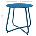 thumbnail image 7 of ROSVOVO 18-Inch Outdoor Round Side Table - Rust-Proof Metal Accent Table with Adjustable Feet for Patio, Porch, Balcony, Blue, 7 of 7