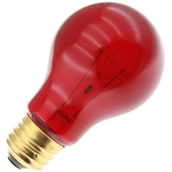 Industrial Performance Specialty/Decorative 50A19/TR, 50 Watt, 250 Volt, A19, Medium Base, Transparent Red Light Bulb (1 Pack)