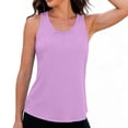 thumbnail image 4 of Hurxie Women Scoop Neck Flowy Loose Fit Tank Top Sleeveless Summer Tops Shirts Purple,M, 4 of 7
