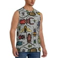 thumbnail image 2 of Bingfone Bright Insects Pattern Men's Tank Tops Workout Sleeveless Tee Shirts Running Beach Tanks for Men-XX-Large, 2 of 8