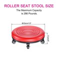 thumbnail image 2 of Unique Bargains Tabouret à Roulettes Bas Siège Roue Chaise Tabouret Roulant en Cuir PU Sièges pour Maison Bureau Mise en Forme (Rouge), 2 of 7