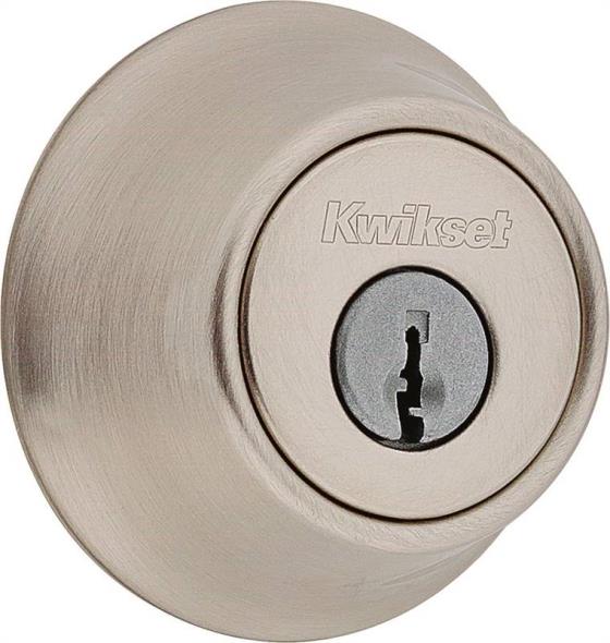 Kwikset 660 Deadbolt, Keyed One Side, in Satin Nickel