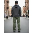 thumbnail image 4 of J. METHOD Men’s Cargo Pants Lightweight Comfy Jogger Fleece Elastic Waistband Workout Casual Active Sports Sweatpants NEMP17 Olive 5XL, 4 of 6