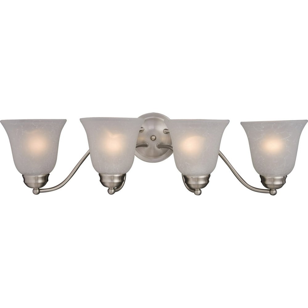 Bathroom Vanity 4 Light Bulb Fixture With Satin Nickel Finish Iron