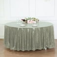 thumbnail image 4 of BalsaCircle 120" Sequin Round Tablecloth Silver, 4 of 8
