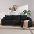 thumbnail image 2 of Lunale L-Shaped Modular Sectional Sofa with Movable Chaise, 3-Seater Boneless Cloud Couch for Living Room, Black (Right Facing Chaise), 2 of 6