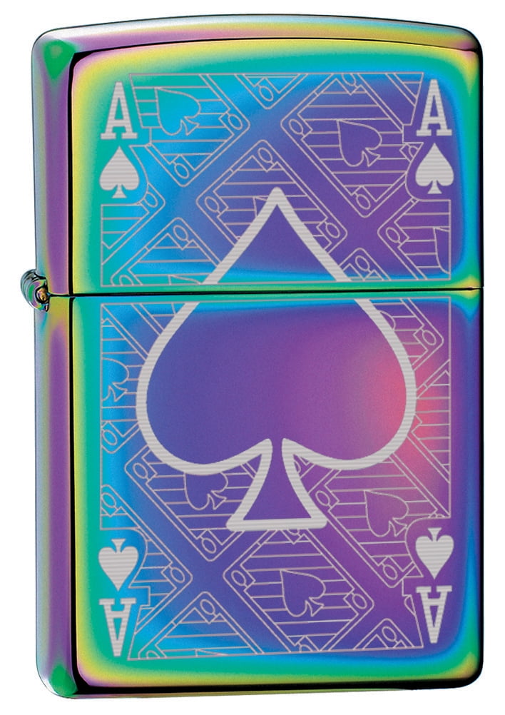 Zippo Lighter Ace of Spades Engraved Spectrum 78747