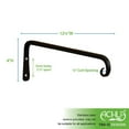 thumbnail image 2 of ACHLA Designs TSH-12-2 12 in. Straight Downcurled Bracket, Black - Pack of 2, 2 of 3